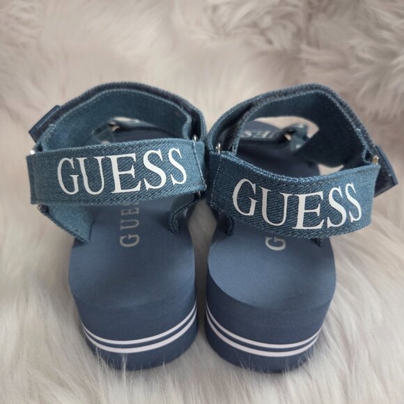NEW GUESS Women's Avin Logo Sport Denim Sandals Size 7.5 - Picture 7 of 10